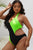 Plus Size Color Contrast One-Piece Swimsuit